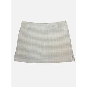 Links Edition Green White Plaid Golf Skort Womens Size 14 Side Zip Front Pockets